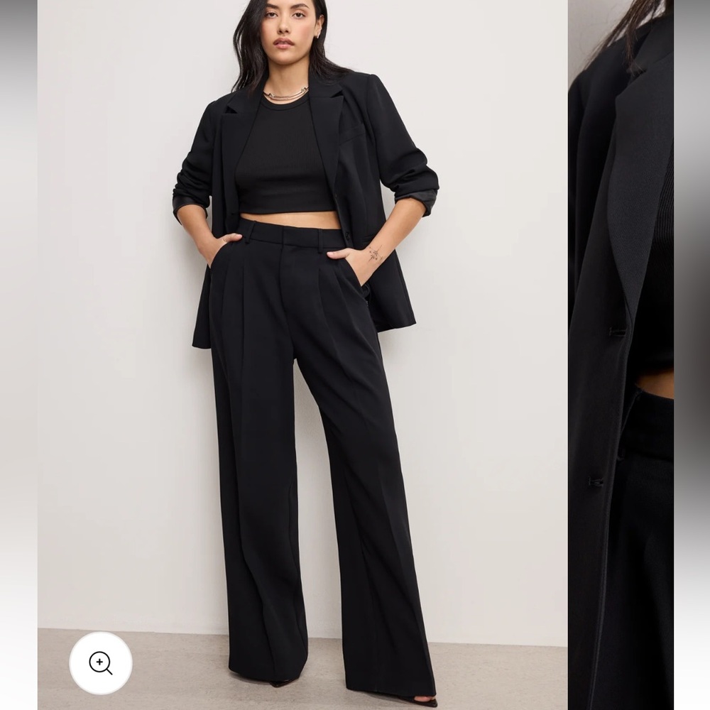 NWT Good American LUXE SUITING TROUSERS | BLACK001